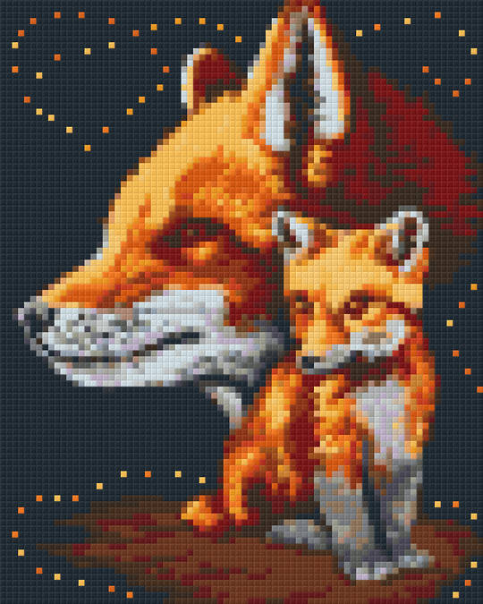 Foxes Four [4] Baseplate PixelHobby Mini-mosaic Art Kit